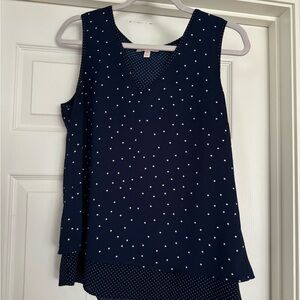 Skies Are Blue navy and white tank